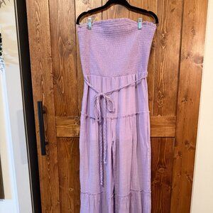Love Tree Lavender Strapless Jumper w/ Braided Belt Size Large
